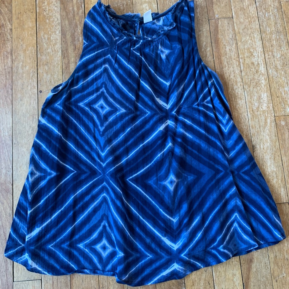 Blue cotton tie dye blouse
